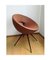 Vintage Round Lounge Chair in Cognac Faux-Leather, 1980s, Image 2