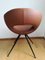 Vintage Round Lounge Chair in Cognac Faux-Leather, 1980s, Image 4