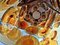 Lampadario in vetro di Murano ambrato con 48 dischi, Immagine 6