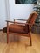 Mid-Century Modern Yugoslavian Lounge Chair in Brown Fabric with Wooden Frame 7