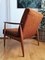 Mid-Century Modern Yugoslavian Lounge Chair in Brown Fabric with Wooden Frame 5