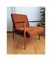 Mid-Century Modern Yugoslavian Lounge Chair in Brown Fabric with Wooden Frame, Image 1