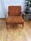 Mid-Century Modern Yugoslavian Lounge Chair in Brown Fabric with Wooden Frame 2