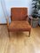 Mid-Century Modern Yugoslavian Lounge Chair in Brown Fabric with Wooden Frame, Image 2