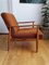 Mid-Century Modern Yugoslavian Lounge Chair in Brown Fabric with Wooden Frame 3