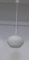 Lampada da soffitto vintage con paralume a forma di pera in vetro opalino bianco, anni '80, Immagine 2