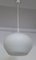 Lampada da soffitto vintage con paralume a forma di pera in vetro opalino bianco, anni '80, Immagine 4