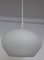 Vintage Ceiling Lamp With Pear-Shaped Shade in White Opal Glass With White Plastic Mounting, 1980s 3
