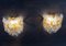 Vintage Italian Murano Wall Lights with Ten White Amber Trasparent Glasses, 1988, Set of 2 17