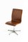 Oxford Swivel Chairs in Brown Leather by Arne Jacobsen, Denmark, 1965, Set of 5 3
