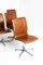 Oxford Swivel Chairs in Brown Leather by Arne Jacobsen, Denmark, 1965, Set of 5 6