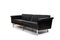 Large Danish Sofa in Leather with Chrome Legs and Teak Ends 2