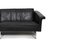 Großes dänisches Sofa aus Leder mit verchromten Beinen und Teakenden 11