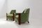 Art Deco Easy Chairs in Velvet Green, Set of 2 2