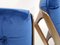 Lounge Chairs in Walnut with Blue Velvet Covers by Hans Juergens for Deco House, Set of 2 13