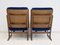 Lounge Chairs in Walnut with Blue Velvet Covers by Hans Juergens for Deco House, Set of 2 6