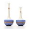 White & Blue Decorated Stoneware Vases from Vanni, 1980s, Set of 2 3