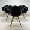 Daw Chairs in Black by Charles & Ray Eames for Vitra, 2000s, Set of 6 5