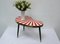 Small Mid-Century German Kidney Shaped Side Table With White & Red Sunburst Pattern, 1950s / 60s 2