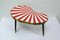 Small Mid-Century German Kidney Shaped Side Table With White & Red Sunburst Pattern, 1950s / 60s 3