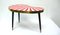 Small Mid-Century German Kidney Shaped Side Table With White & Red Sunburst Pattern, 1950s / 60s 4