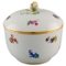 Antique Porcelain Lidded Bowl with Hand-Painted Flowers from Meissen 1