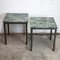 Tavolini quadrati in ottone e marmo verde, anni '80, set di 2, Immagine 18