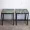 Brass and Green Marble Square Side Tables, 1980s, Set of 2 3