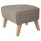 Light Beige and Natural Oak Raf Simons Vidar 3 My Own Chair Footstool from by Lassen 1