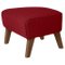 Red and Smoked Oak Raf Simons Vidar 3 My Own Chair Footstool from By Lassen 1