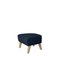 Blue and Natural Oak Sahco Zero Footstool from By Lassen, Set of 2 3