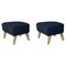 Blue and Natural Oak Sahco Zero Footstool from By Lassen, Set of 2 1