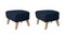 Blue and Natural Oak Sahco Zero Footstool from By Lassen, Set of 2 2