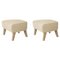 Sand and Natural Oak Sahco Zero Footstool from By Lassen, Set of 2, Image 1