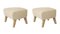 Sand and Natural Oak Sahco Zero Footstool from By Lassen, Set of 2, Image 2