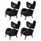 Black Leather Smoked Oak My Own Chair Lounge Chairs from By Lassen, Set of 4 1