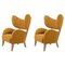 Orange Raf Simons Vidar 3 Natural Oak My Own Lounge Chair from By Lassen, Set of 2, Image 1