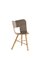 Striped Seat Ivory and Black Wood 3 Legs Tria Chair by Colé Italia 3