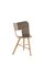 Striped Seat Ivory and Black Wood 3 Legs Tria Chair by Colé Italia, Image 3