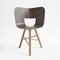 Striped Seat Ivory and Black Wood 3 Legs Tria Chair by Colé Italia 6