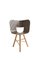 Striped Seat Ivory and Black Wood 3 Legs Tria Chair by Colé Italia 2