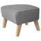 Grey and Natural Oak Sahco Zero Footstool from By Lassen 1