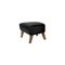 Black Leather and Smoked Oak My Own Chair Footstools from By Lassen, Set of 4 3