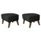 Dark Grey Smoked Oak Rafsimonsvidar3 My Own Chair Footstool from By Lassen, Set of 2, Image 1