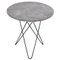 Tall Mini Grey Marble and Black Steel O Side Table by Ox Denmarq 1