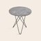 Grande Table d'Appoint O en Marbre Gris et Acier Noir par Ox Denmarq 2