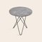 Tall Mini Grey Marble and Black Steel O Side Table by Ox Denmarq 2