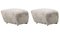 Green Tea Smoked Oak Sheepskin the Tired Man Footstools from by Lassen, Set of 2, Image 2