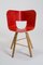 Red Wood 3 Legs Tria Chair by Colé Italia 3