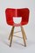 Red Wood 3 Legs Tria Chair by Colé Italia, Image 3